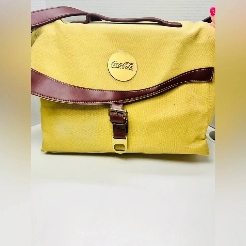 Coca Cola Canvas/Leather  Meseenger Bags Large